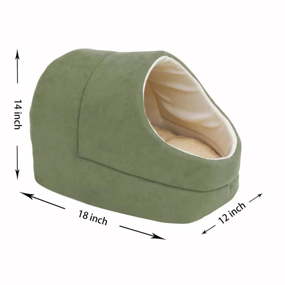 NWT GOOPAWS Plush Sage Green Dog & Cat Cave
